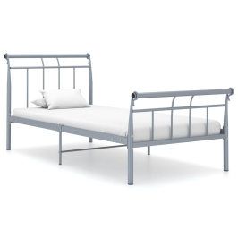 Estructura de cama sin colchón metal gris 100x200 cm