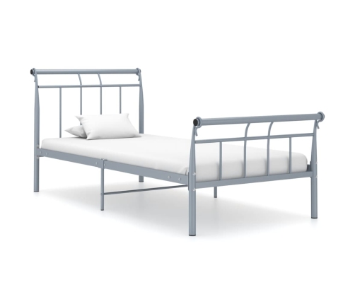 Estructura de cama sin colchón metal gris 100x200 cm