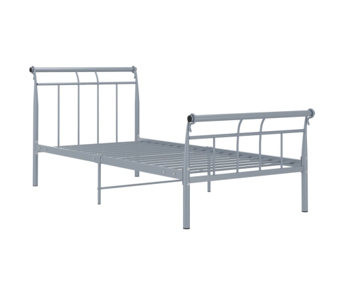 Estructura de cama sin colchón metal gris 100x200 cm