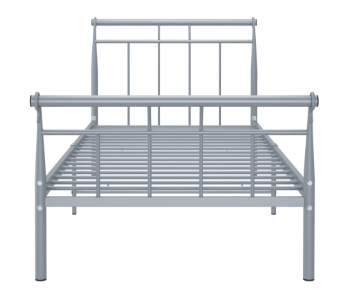 Estructura de cama sin colchón metal gris 100x200 cm