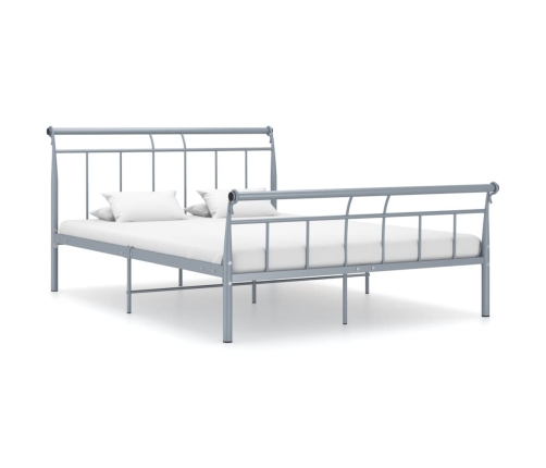 vidaXL Estructura de cama de metal gris 140x200 cm