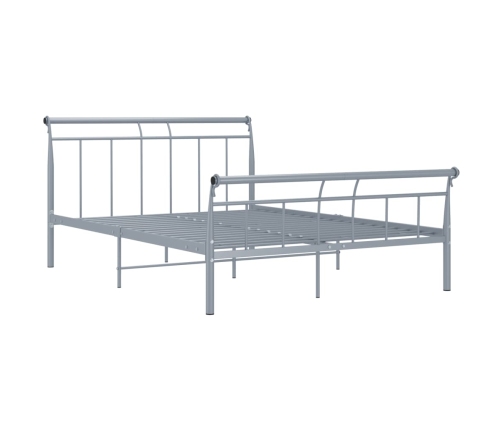 vidaXL Estructura de cama de metal gris 140x200 cm