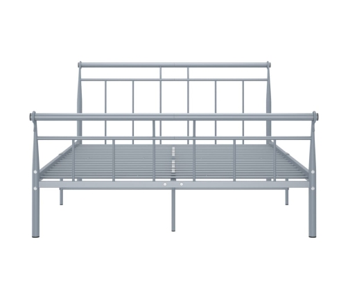 vidaXL Estructura de cama de metal gris 140x200 cm