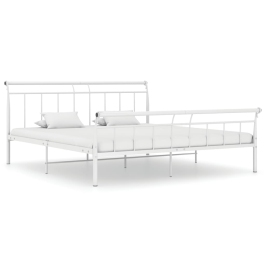 Estructura de cama sin colchón metal blanco 200x200 cm