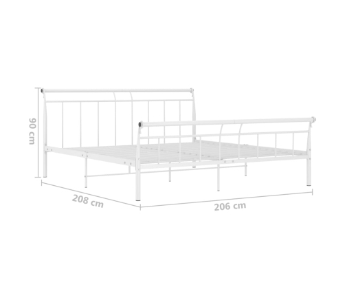 Estructura de cama sin colchón metal blanco 200x200 cm