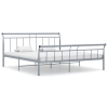 Estructura de cama sin colchón metal gris 200x200 cm