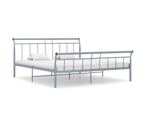 Estructura de cama sin colchón metal gris 200x200 cm