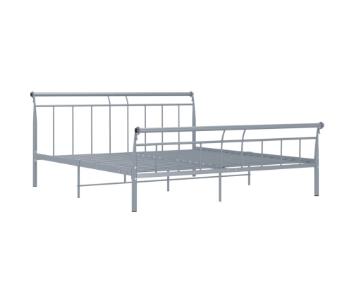 Estructura de cama sin colchón metal gris 200x200 cm