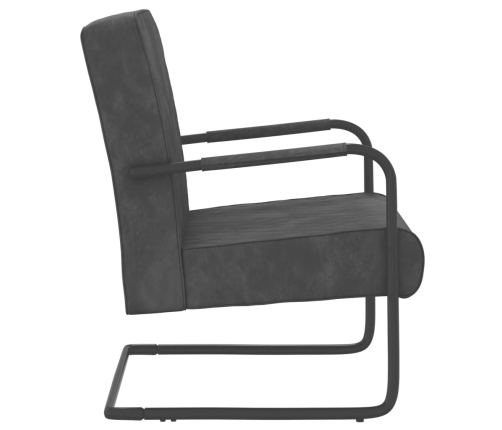 Silla voladiza de terciopelo gris oscuro