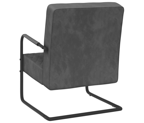 Silla voladiza de terciopelo gris oscuro