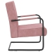 Silla voladiza de terciopelo rosa