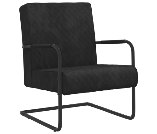 Silla voladiza de terciopelo negro