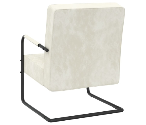 Silla voladiza de terciopelo blanco crema