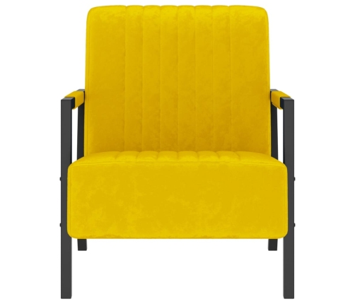 Sillón de terciopelo amarillo mostaza