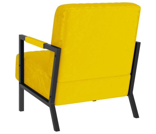 Sillón de terciopelo amarillo mostaza