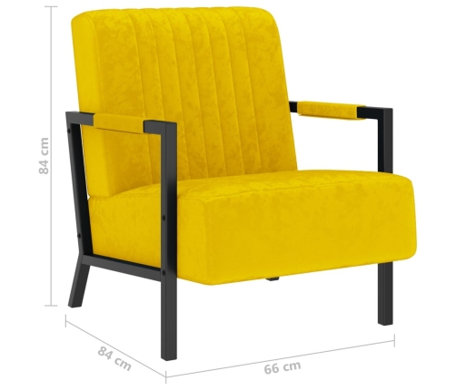 Sillón de terciopelo amarillo mostaza