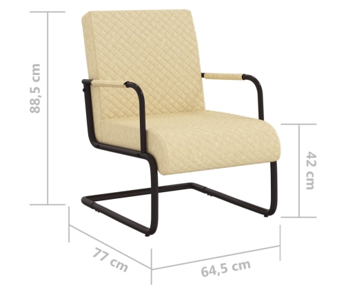 Silla voladiza cuero sintético crema