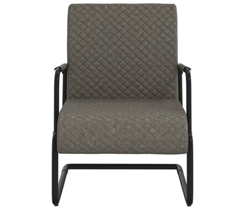 Silla voladiza cuero sintético gris