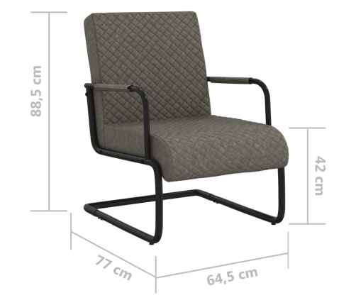 Silla voladiza cuero sintético gris