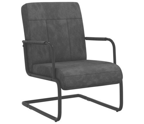 Silla voladiza de terciopelo gris oscuro