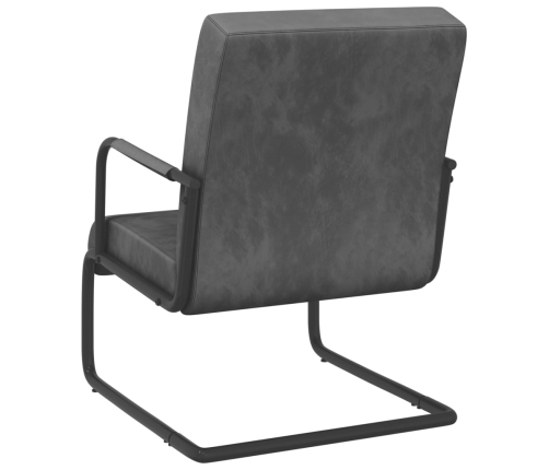 Silla voladiza de terciopelo gris oscuro