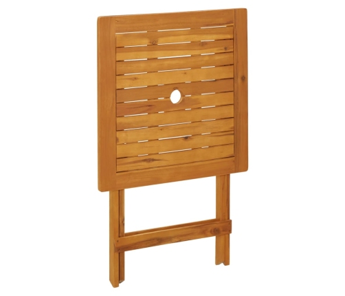 Mesa plegable de jardín de madera maciza de acacia 60x60x75 cm