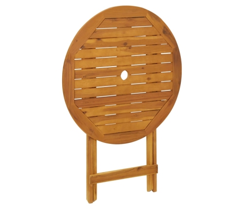 Mesa plegable de jardín de madera maciza de acacia 70 cm