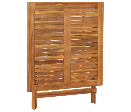 Mesa plegable de jardín de madera maciza de acacia 90x90x75 cm