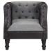 Sillón de cuero auténtico y madera maciza de mango negro