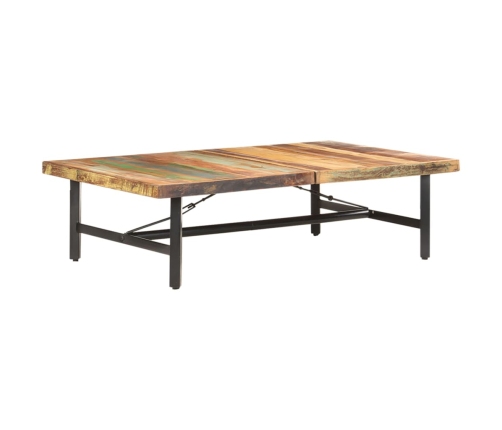 vidaXL Mesa de centro de madera maciza reciclada 142x90x42 cm