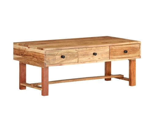 Mesa de centro madera maciza de acacia 100x50x40 cm