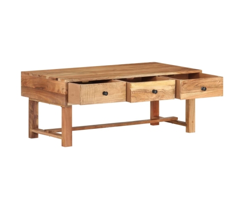 Mesa de centro madera maciza de acacia 100x50x40 cm