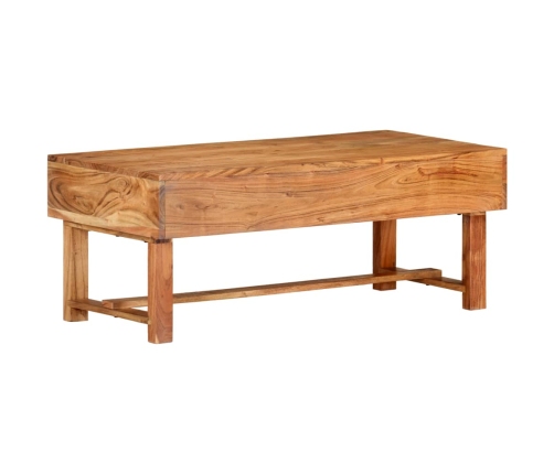 Mesa de centro madera maciza de acacia 100x50x40 cm