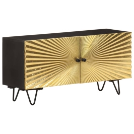 Mueble de TV de madera maciza de mango 90x30x45 cm