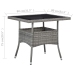 Muebles de jardín 3 piezas ratán sintético y vidrio gris