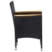 Muebles de jardín 3 piezas ratán sintético negro y acacia