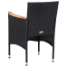 Muebles de jardín 3 piezas ratán sintético negro y acacia