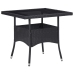 Set comedor jardín 5 pzas ratán sintético vidrio templado negro