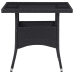 Set comedor jardín 5 pzas ratán sintético vidrio templado negro