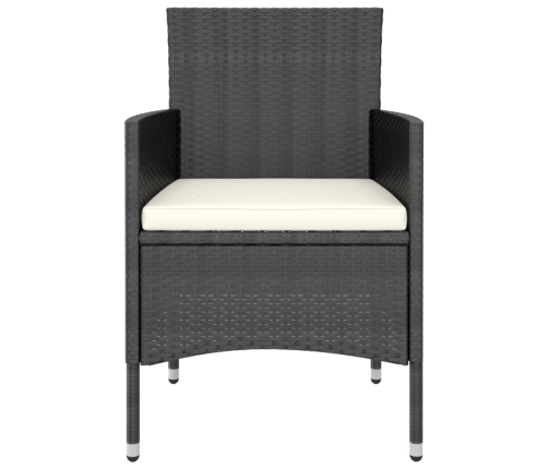 Set comedor jardín 5 pzas ratán sintético vidrio templado negro