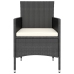 Set comedor jardín 5 pzas ratán sintético vidrio templado negro
