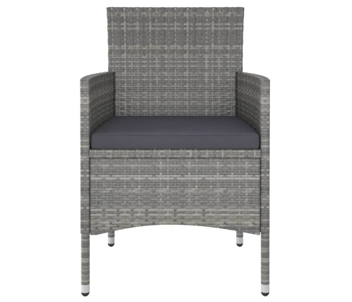 Set comedor jardín 5 pzas ratán sintético vidrio templado gris