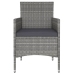 Set comedor jardín 5 pzas ratán sintético vidrio templado gris