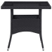 Set comedor jardín 5 pzas ratán sintético vidrio templado negro