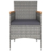 Set comedor jardín 5 pzas ratán sintético vidrio templado gris