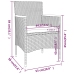 Set comedor jardín 5 pzas ratán sintético vidrio templado gris
