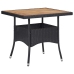 Set comedor jardín 5 pzas ratán sintético y madera acacia negro