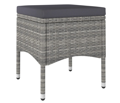 Set de comedor jardín 5 pzas ratán sintético madera acacia gris