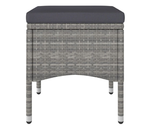 Set de comedor jardín 5 pzas ratán sintético madera acacia gris