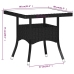 Set de comedor jardín 5 pzas ratán sintético madera acacia gris